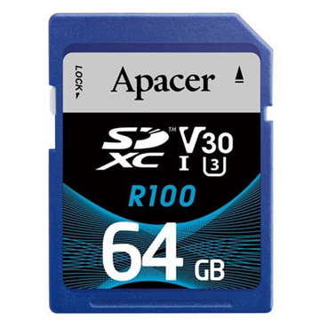 Карта памяти Apacer 64GB SDXC UHS-I/U3 Class 10 (AP64GSDXC10U7-R)