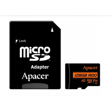Карта памяти Apacer MicroSDXC 128GB UHS-I/U3 Class 10 (AP128GMCSX10U8-R) + SD адаптер