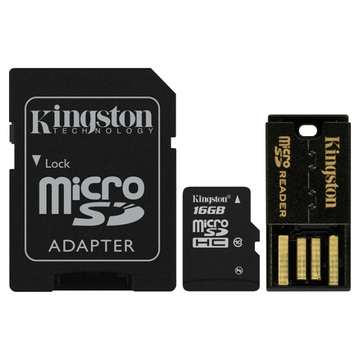 Карта пам'яті  Kingston 16 GB microSDHC class 10 Mobility Kit (MBLY10G2/16GB)