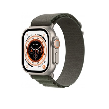 Смарт-часы Apple Watch Ultra GPS + Cellular 49mm Titanium Case with Green Alpine Loop - L (MQFP3)