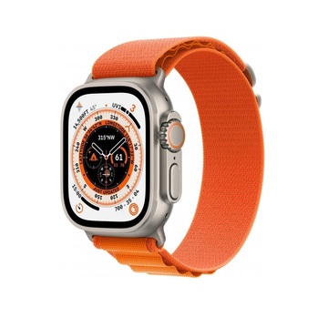 Смарт-годинник Apple Watch Ultra GPS + Cellular 49mm Titanium Case with Orange Alpine Loop - M