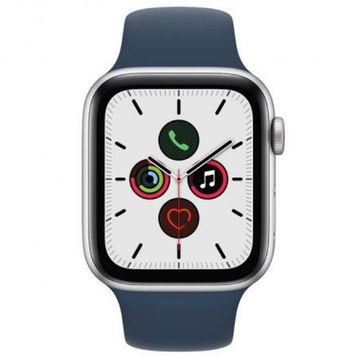 Смарт-часы Apple Watch SE 2021 44mm Silver/Aluminium Case Abyss Blue Sport Band GPS+LTE (MKRJ3)