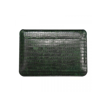 Чехол Wiwu Case MacBook 14 2021 Skin Pro Croco Geniunie Leather Sleeve Dark Green