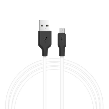 Кабель USB Hoco X21 USB to Micro Silicone Cable 1m Black/White
