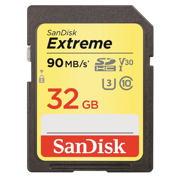 Карта пам'яті  SanDisk 32GB C10 UHS-I U3 R100/W60MB/s Extreme V30 (SDSDXVT-032G-GNCIN)