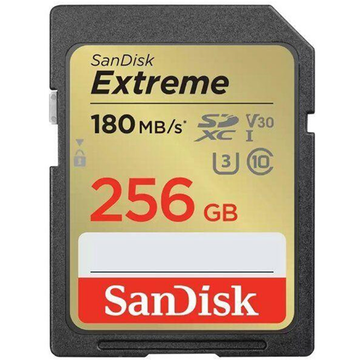Карта памяти SanDisk 256GB C10 UHS-I U3 R180/W130MB/s Extreme V30 (SDSDXVV-256G-GNCIN)
