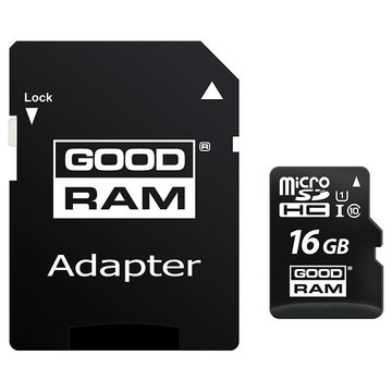 Карта памяти GoodRam microSDHC 16GB UHS-I class 10 + adapter (M1AA-0160R12)