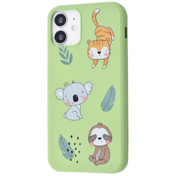 Чехол-накладка Fancy TPU for iPhone 12 mini Animals/Mint Gum