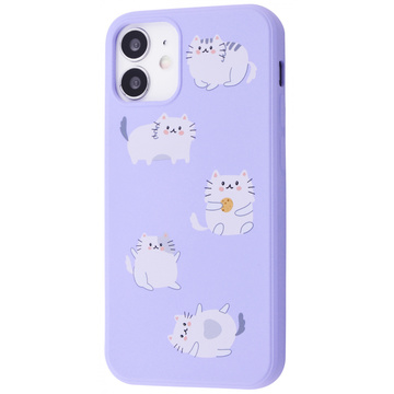 Чехол-накладка Fancy TPU for iPhone 12 Pro Playful Dog/Light Purple