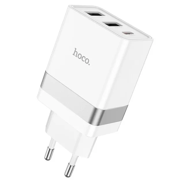 Зарядний пристрій Hoco N21 Pro (PD/30W/QC3.0) Type-C+2USB/3.0A White