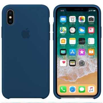 Чехол-накладка Apple Sillicon Case Copy for iPhone X Blue Cobalt
