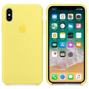 Чехол-накладка Apple Sillicon Case Copy for iPhone X Lemonade