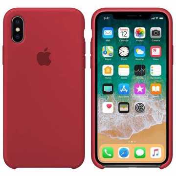 Чехол-накладка Apple Sillicon Case Copy for iPhone X Rose Red
