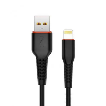 Кабель USB SkyDolphin S54L Soft Lightning 2.4A/1m Black