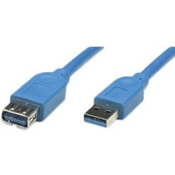 Кабель USB Manhattan USB 3.0 AM-AF 3m Blue (322447)