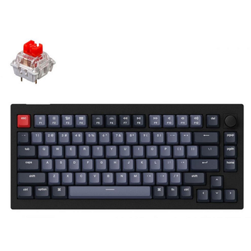 Клавиатура Keychron V1 84 Key QMK Gateron G PRO Red Hot-Swap RGB Knob Carbon Black