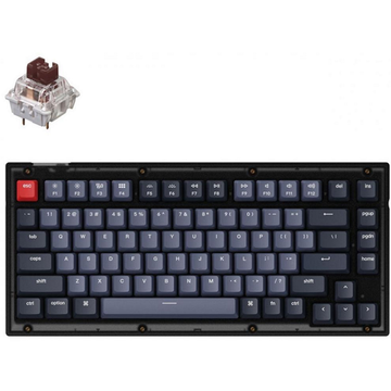 Клавіатура Keychron V1 84 Key QMK Gateron G PRO Brown Hot-Swap RGB Frosted Black