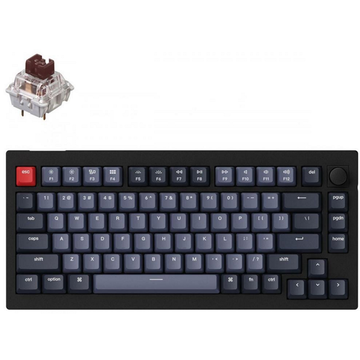 Клавіатура Keychron V1 84 Key QMK Gateron G PRO Brown Hot-Swap RGB Knob Carbon Black