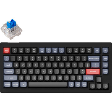 Клавиатура Keychron V1 84 Key QMK Gateron G PRO Blue Hot-Swap RGB Knob Carbon Black