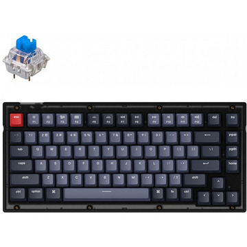 Клавіатура Keychron V1 84 Key QMK Gateron G PRO Blue Hot-Swap RGB Frosted Black
