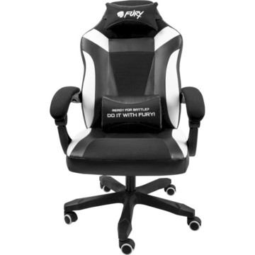 Крісло геймерське Gaming Chair Fury Avenger M+ 50мм Black-White (NFF-1710)