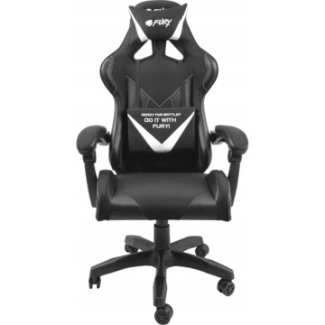 Кресло геймерское Gaming Chair Fury Avenger L 60мм Black-White (NFF-1711)