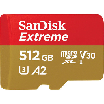 Карта пам'яті  SanDisk 512 GB microSDXC UHS-I U3 V30 A2 Extreme + SD-Adapter (SDSQXAV-512G-GN6MA)