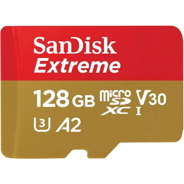 Карта пам'яті  SanDisk 128 GB microSDXC UHS-I U3 V30 A2 Extreme (SDSQXAA-128G-GN6MA)