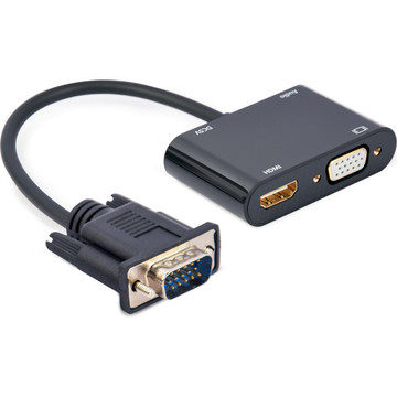 Кабель Cablexpert VGA-HDMI/VGA+Аудио 3,5, 0.15м (A-VGA-HDMI-02)