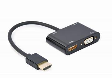 Кабель  Cablexpert HDMI-HDMI/VGA+Аудио 3,5, 0.15м (A-HDMIM-HDMIFVGAF-01)