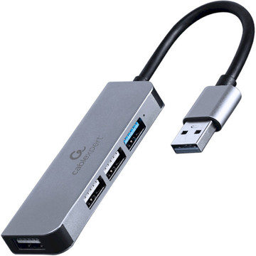 USB Хаб Cablexpert 1хUSB3.1, 3хUSB2.0, металл, Grey (UHB-U3P1U2P3-01)
