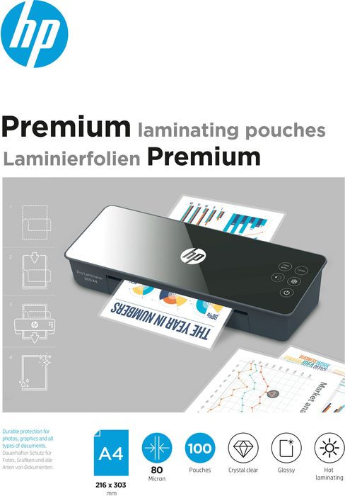 Плівка для ламінатора HP Premium Laminating Pouches, A4, 80 Mic, 216x303, 100 pcs