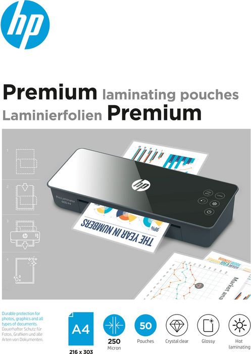 Плівка для ламінатора HP Premium Laminating Pouches, A4, 250 Mic, 216x303, 50 pcs