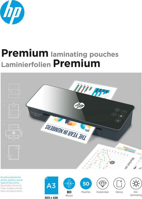 Плівка для ламінатора HP Premium Laminating Pouches, A3, 80 Mic, 303x426, 50 pcs