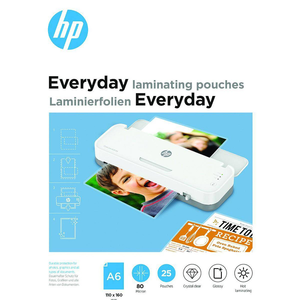 Пленки для ламинаторов HP Everyday Laminating Pouches, A6, 80 Mic, 110 x 160, 25 pcs