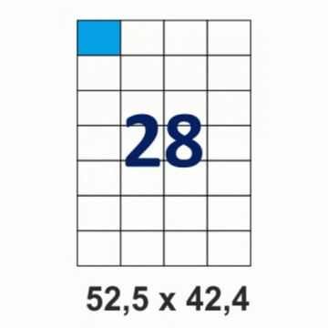 Аксесуари до торгового обладнання Tama 52,5х42,4 (28 на листе) с/кл (100листов) (16777)