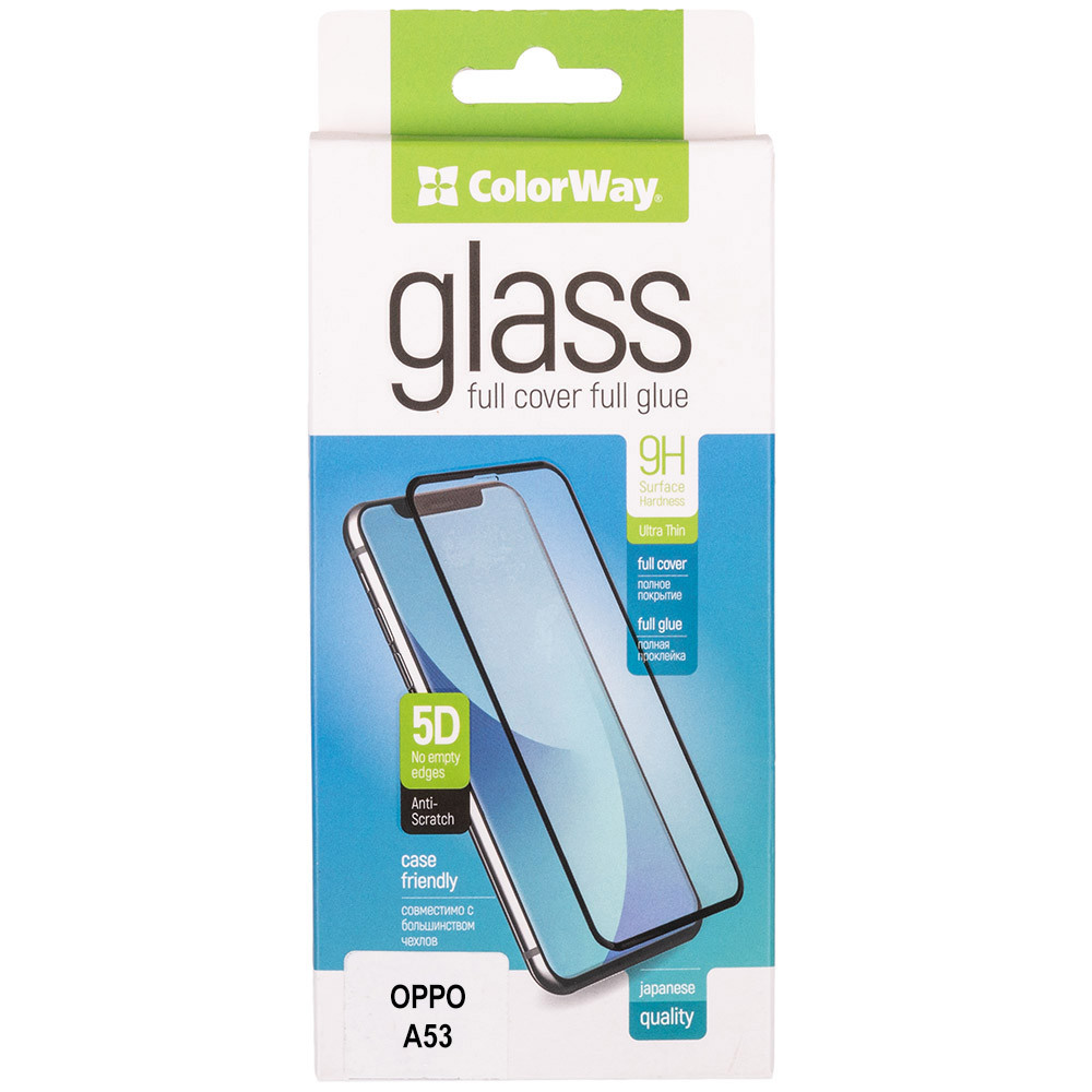 Защитное стекло 9H FC glue ColorWay Oppo A53 Black