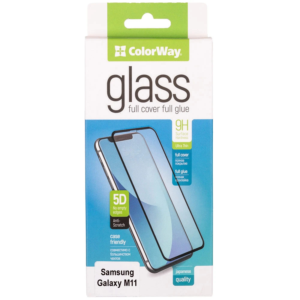 Защитное стекло 9H FC glue ColorWay Samsung Galaxy M11 Black