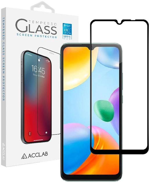 Защитное стекло ACCLAB Full Glue for Xiaomi Redmi 10C Black