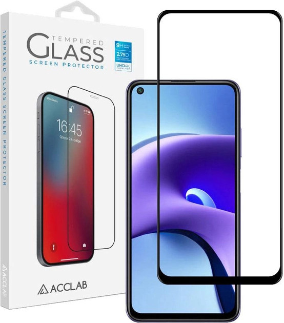Защитное стекло ACCLAB Full Glue for Xiaomi Redmi Note 9T Black (1283126510571)