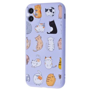 Чехол-накладка Fancy (TPU) for iPhone 11 Pro Funny Cats/Light Purple