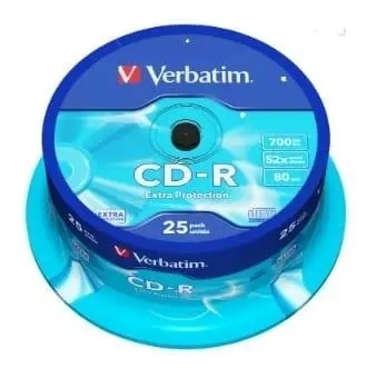 Привод CD DVD CD-R Verbatim 700Mb 52х, Cake 25 Printable