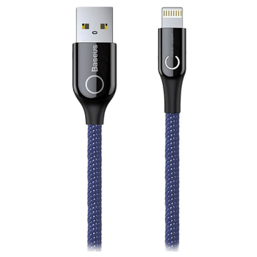 Кабель USB Baseus C-shaped Light Intelligent Power-off USB to Lightning 1m Blue (CALCD-03)