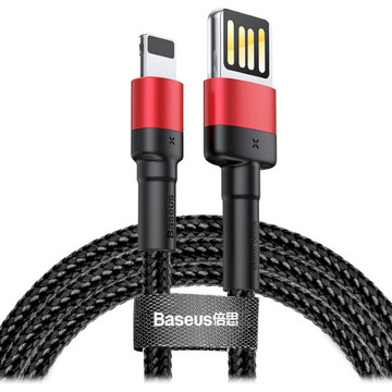 Кабель USB Baseus Cafule Cable Special Edition USB For IP 2.4A 1м Red+Black (CALKLF-G91)