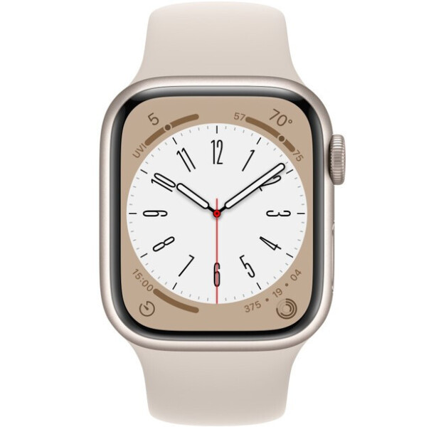 Смарт-часы Apple Watch 8 GPS 41 Starlight Alum Starlight Sp/B Pure Platinum/Black Nike Sport Band