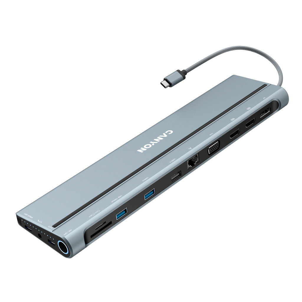 USB Хаб Canyon DS-90 14 in 1 Dark Grey (CNS-HDS90)