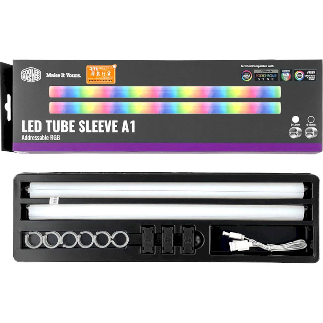 Компонент системи водяного охолодження Cooler Master A1 10mm ARGB LED Tube Sleeve (MFX-ATHN-10NNN-R1)