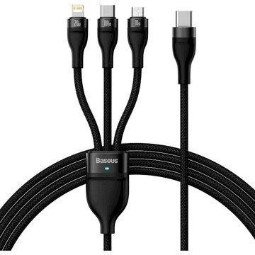 Кабель синхронізації Baseus Flash Series II One-for-three Fast Charging Cable Type-C to M+L+C 100W 1.5m Black