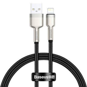 Кабель USB Baseus Cafule Series Metal Data Cable USB to Lightning 2.4A 0.25m Black (CALJK-01)
