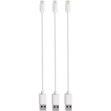 Кабель USB Timstool USB to Lightning 0.21 м 3шт White (DC21-LT-WT)